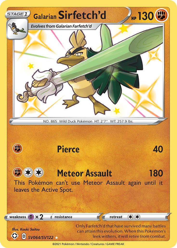 Shining Fates Galarian Sirfetch'd Pokémon card
